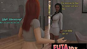 Redhead futa professor shoves her massive cock into cute tight pussy