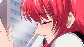 I can’t stop touching my busty step sister on the train in this hentai.