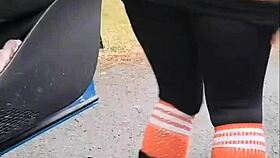 Ebony gay couple inserts tampon then gargles pee by the road 😏