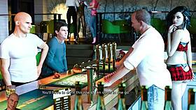 anna exciting affection 22 playing game in bar