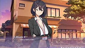 Summer Clover Harem Hentai Game Ep 4 Caught Boss Masturbating To Giant Cock!