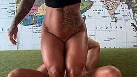 Wow, long-legged beauty gets drilled hard in tight bodysuit