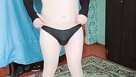 Blue dress crossdresser, are you ready for this sexy sissy?