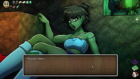 in hornycraft parody, she gets a public creampie