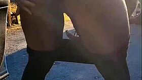 Ebony gay couple inserts tampon then gargles pee by the road 😏