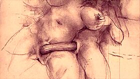 Vintage erotic cartoon illustration from antique era