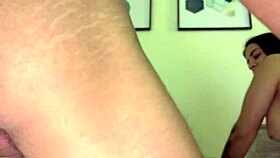 Threesome with my BOYFRIEND and his STEPMOM after catching her SUCKING!