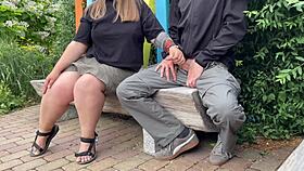 yo, this sexy milf let me finish on a park bench... unreal!