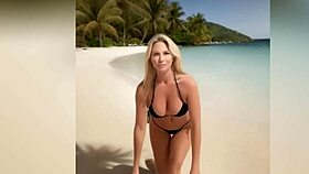 hot stepmom flaunts sexy bikini to horny stepson with dirty talk. see the nude milf in ai-generated clip!