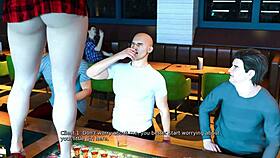 anna exciting affection 22 playing game in bar