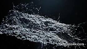 Sensual lesbians burst wet vaginas with pee spray!