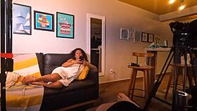 behind the scenes, the tattooed slut gets her ass fucked by a monster cock backstage.