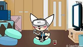 Canaryprimary Explores VR Day in Cartoon Parody