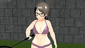 kyo animation plump girl playing tennis with tits