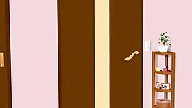 mia anime school girl poses in sailor uniform gravure in her room