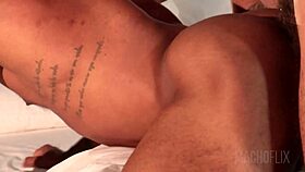 Blindfolded Bodybuilder Takes Big Cock Bareback With Passion.