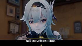 Hey, Eula Genshin Impact Animasi 3D Kongkek Kluster Hentai 😏