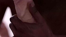 Black guy sucking that big white dick like a pro