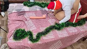 Amateur Sucks Big Ass Stepmother's Pussy and Ass During Christmas Party