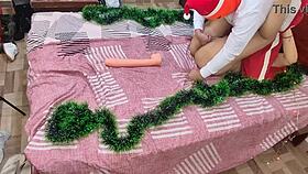 Amateur Sucks Big Ass Stepmother's Pussy and Ass During Christmas Party