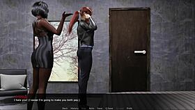 Femdom Alison dominates with blowjob, assfucking, creampie, and squirting in harem route