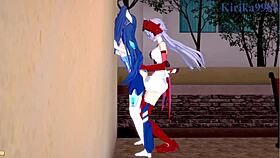 Tsubasa Kazanari and Maria Cadenzavna Eve in Wild Futanari Lesbian Action