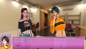 Cute girls take a hot steamy shower together in summer city