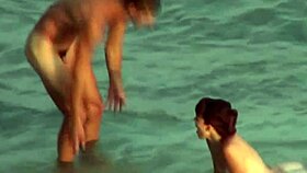 Beach couple's hot sex ends with body cumshot surprise