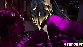 in vrchat, a daemon, robot, and dragon engage in a steamy threesome