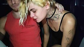 couple fucking inside the uber with big cocks bareback