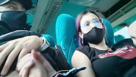Unbelievable! Public Bus Blowjob and Creampie with Colombian Hottie