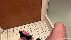 my hot milf stepmother caught me spying during her shower in shared hotel