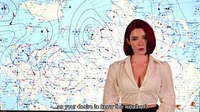 Weather presenter FUCKS on live news, gets TWO CUMSHOTS POV.