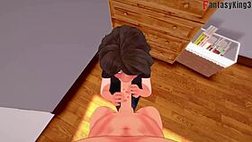 Aunt Cass Gives Blowjob to Cassidy Hamada in Hentai