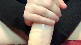 blonde wife plays with dildo on webcam