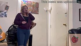 son discovers step mom does porn and gives her his big cock.