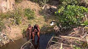 two strangers bang teen village girl by the river hard