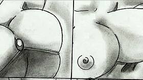 Giantess growth and breast expansion in animated comic compilation part 2