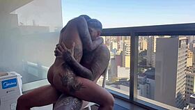 Sister-in-law surprises with panties on hotel balcony!