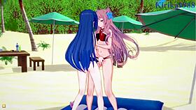 Tsubasa Kazanari and Maria Cadenzavna Eve in Wild Futanari Lesbian Action