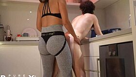 Hard Pegging in Kitchen Made Him Scream Loud