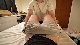 Step sister tests step brother to see if he's gay or not.