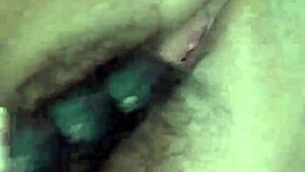 Hot young babe strips naked, uses vibrator and anal toys for solo orgasm.