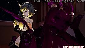 in vrchat, a daemon, robot, and dragon engage in a steamy threesome