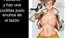 Tracer Overwatch Commands Anal Femdom Joi With Dildo Toys!