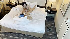 the tattooed petite beauty kneels down and eagerly sucks his cock in this intimate scene