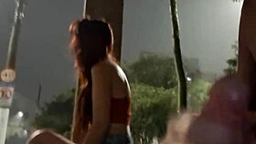 Emotional Release: Gay Guy Masturbates Publicly for Redhead at Bus Stop