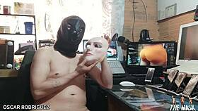 The masked goddess in crossdressing transforms into the diva del sexo