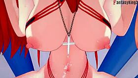 parasoul in bikini ahegao fucking on beach in skullgirls hentai fantasy