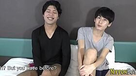 Japanese twinks spill their load after an intense session together.